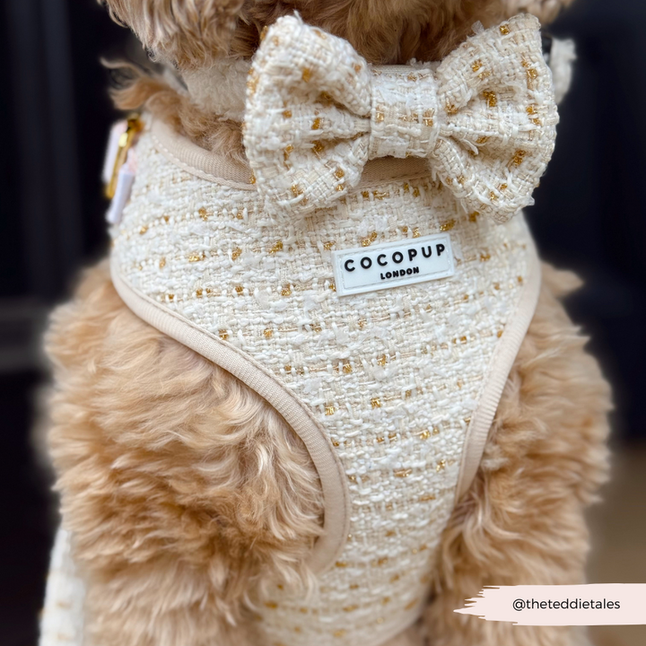 Vanilla Textured Tweed Bow Tie