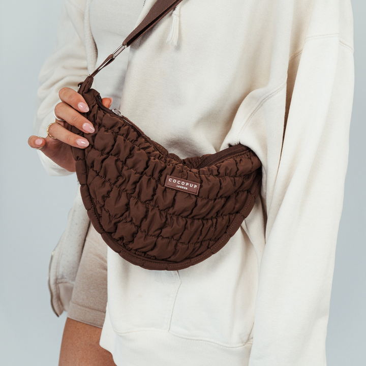 Crossbody Crescent Dog Walking Bag Bundle - Espresso