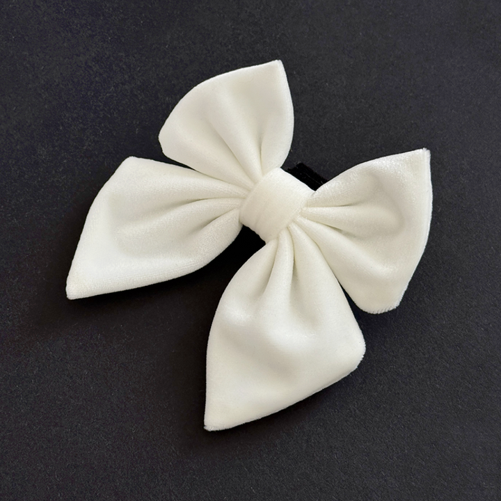 PERSONALISED Velvet Sailor Bow Tie - White