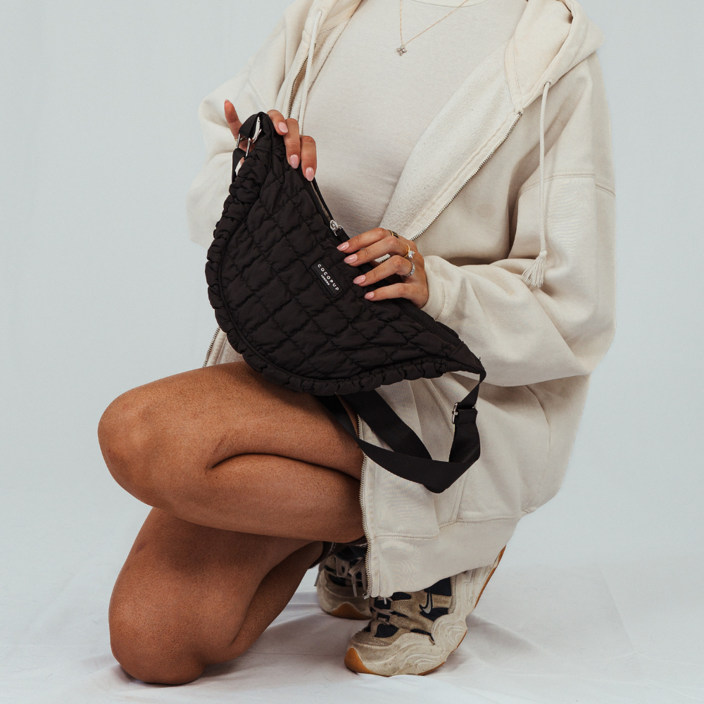 Crossbody Crescent Dog Walking Bag Bundle  - Onyx