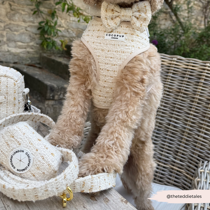Vanilla Textured Tweed Adjustable Neck HARNESS