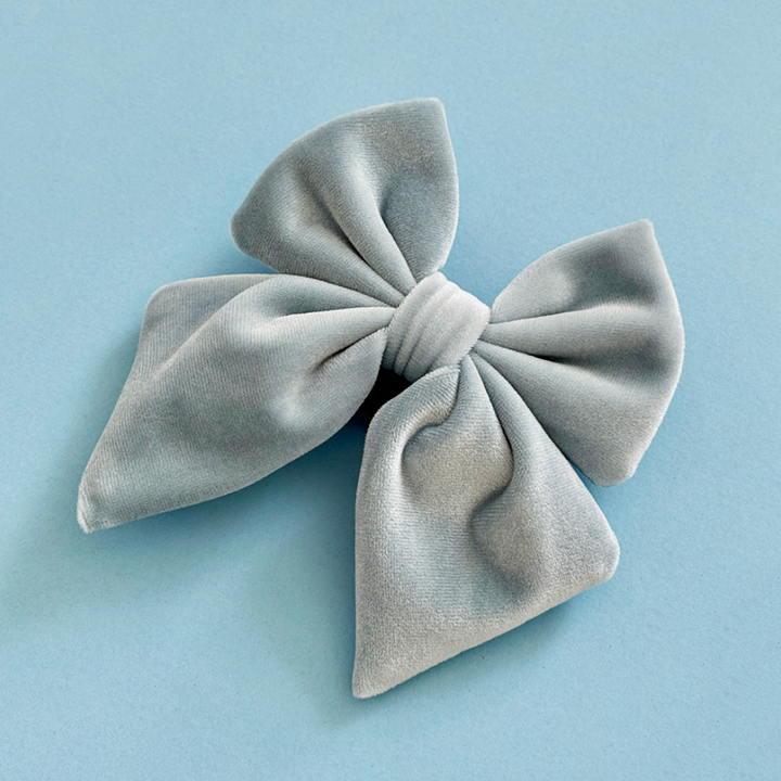 PERSONALISED Velvet Sailor Bow Tie - Baby Blue