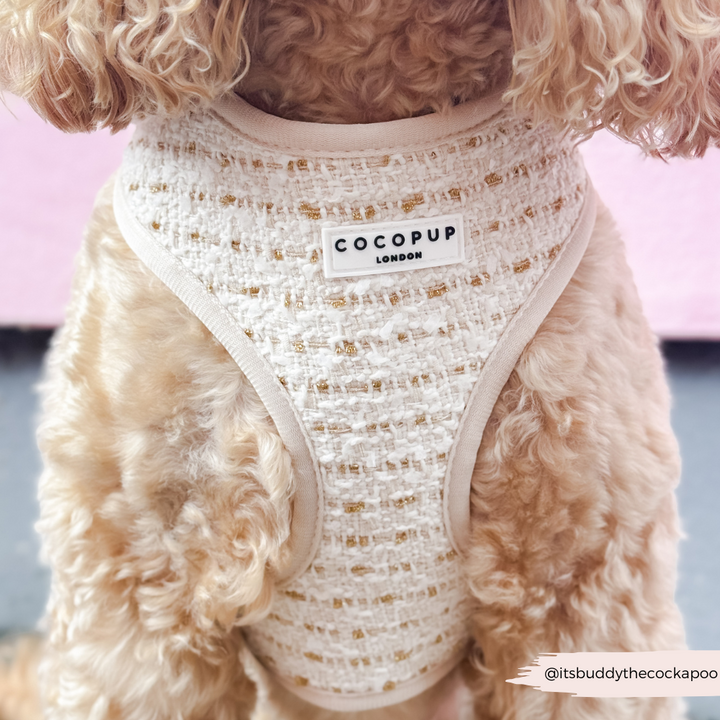 Vanilla Textured Tweed Adjustable Neck HARNESS
