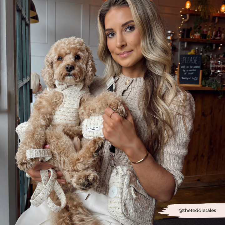 Vanilla Textured Tweed Adjustable Neck HARNESS