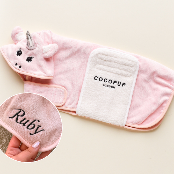 PERSONALISED Pupicorn Drying Robe
