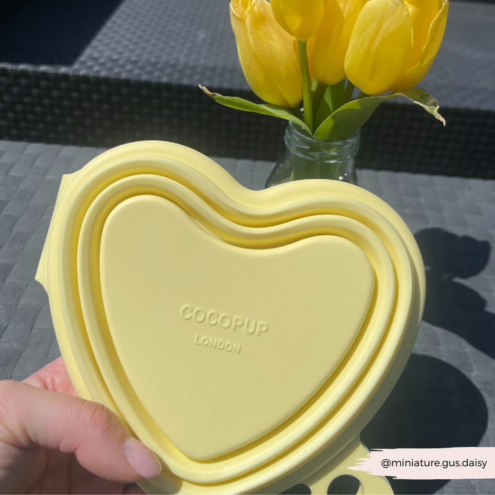 Heart Collapsible Bowl - Butter Yellow