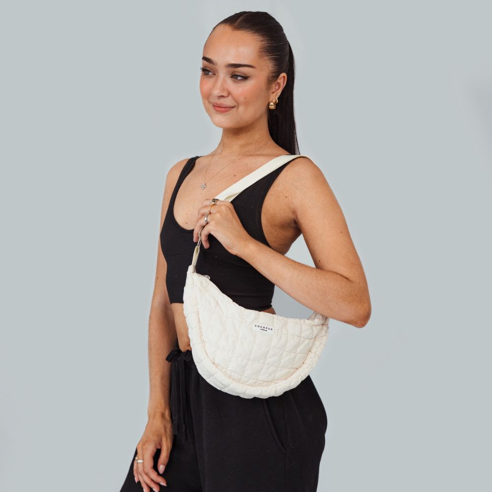 Crossbody Crescent Dog Walking Bag - Cloud