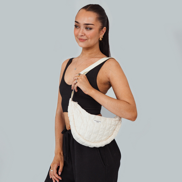 Crossbody Crescent Dog Walking Bag - Cloud