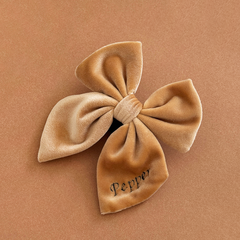 Luxe Velvet Sailor Bow Tie - Mocha