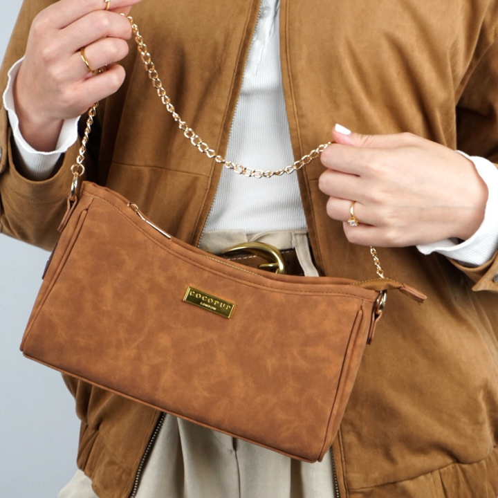 Dog Walking Bag - Tan Suedette