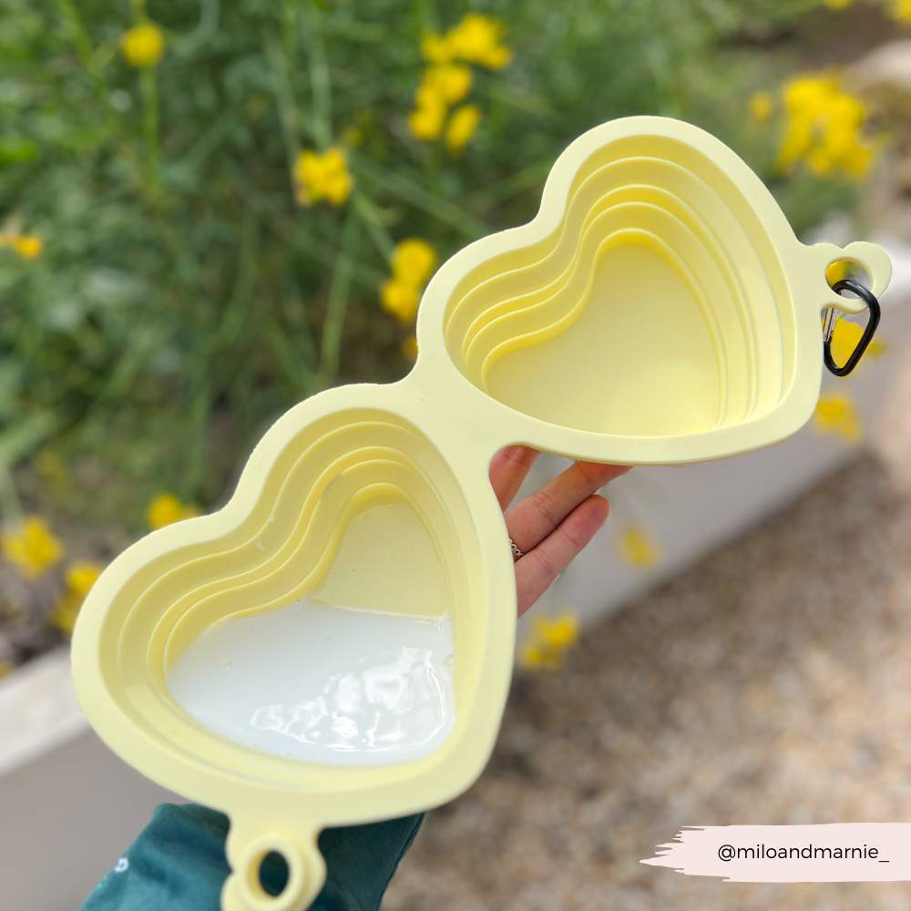 Heart Collapsible Bowl - Butter Yellow