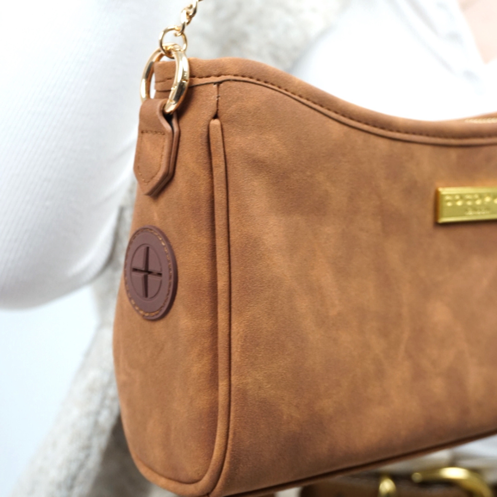 Dog Walking Bag - Tan Suedette