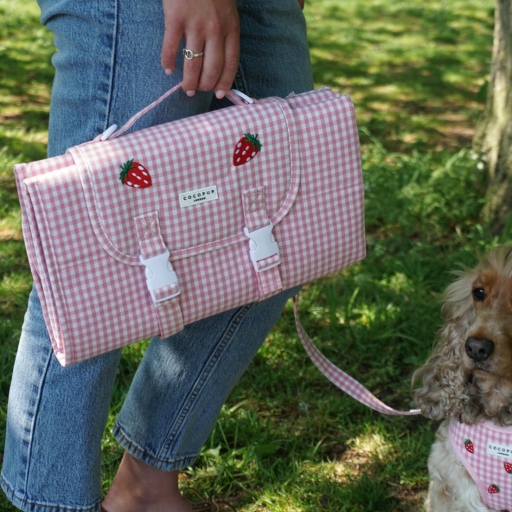 Travel Mat - Strawberry Picnic Pup
