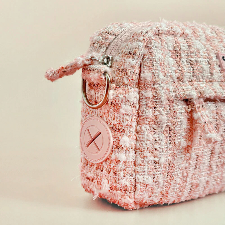 Pink Textured Tweed Dog Walking Bag Bundle - Pink Textured Tweed