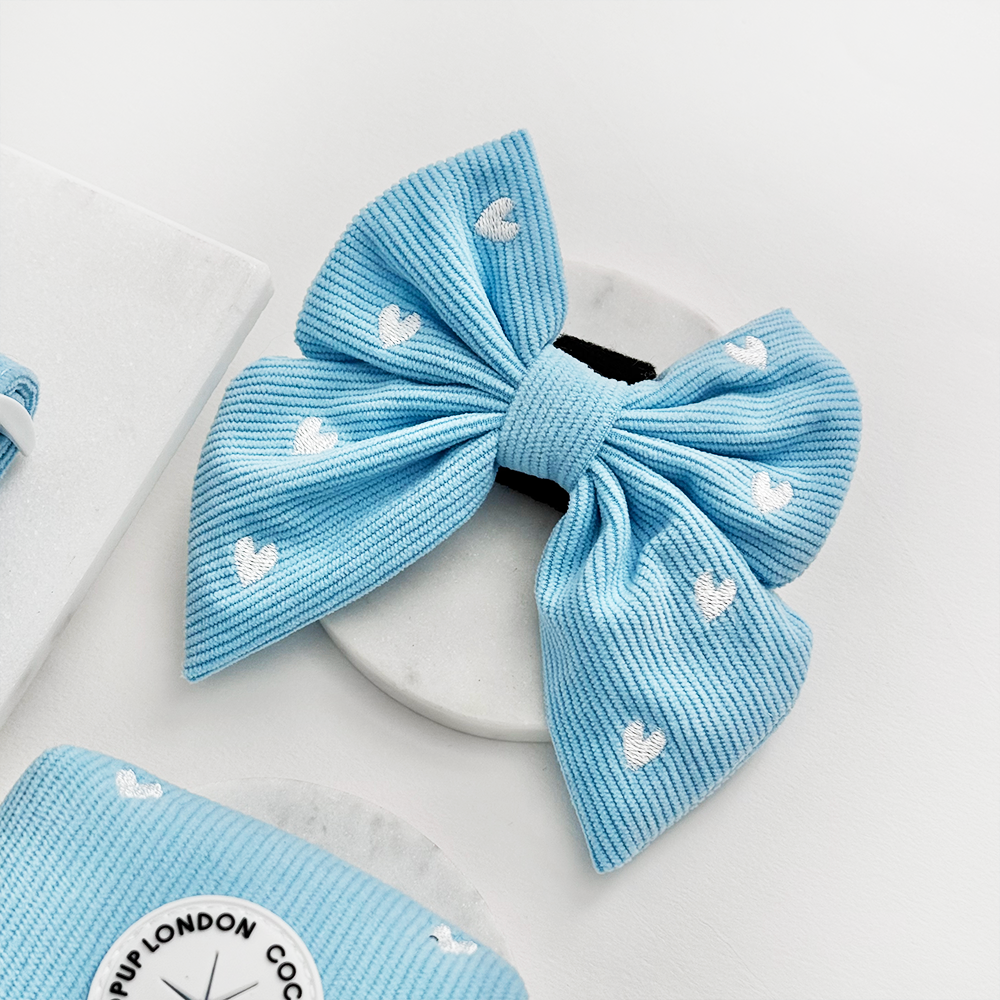 Blue Heartstrings Cord Sailor Bow Tie