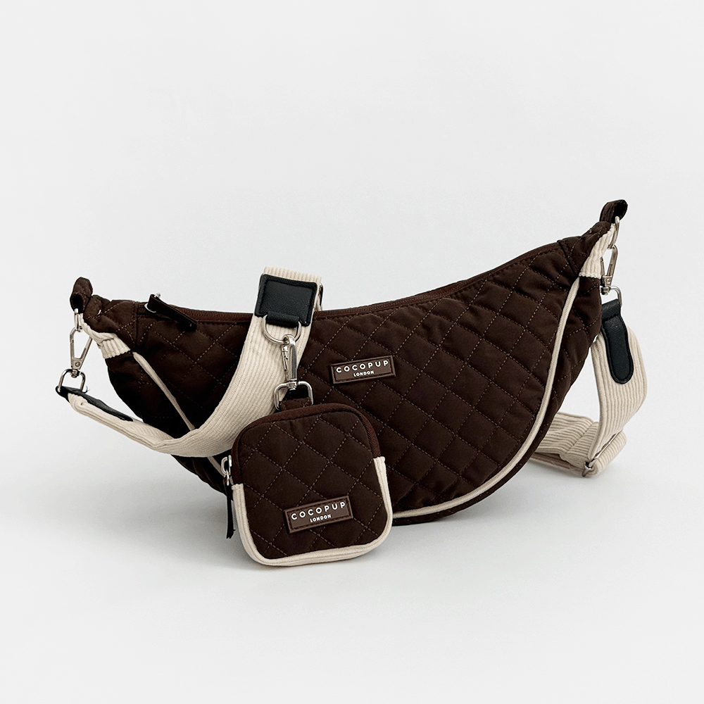 Crossbody Crescent Dog Walking Bag Bundle - Burford Quilted
