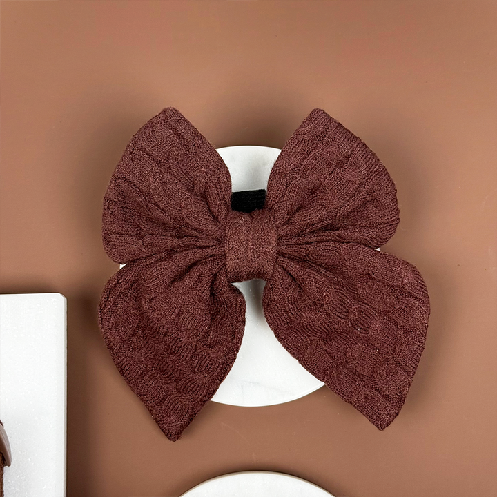 Cable Knit Sailor Bow Tie - Hot Coco