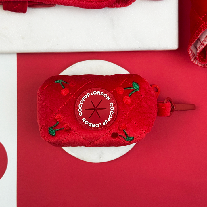 Cherry Velvet Crush Poop Bag Holder