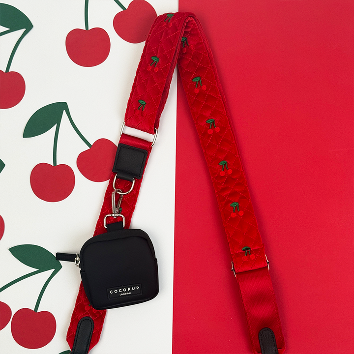Dog Walking Black Bag Bundle - Cherry Velvet Crush