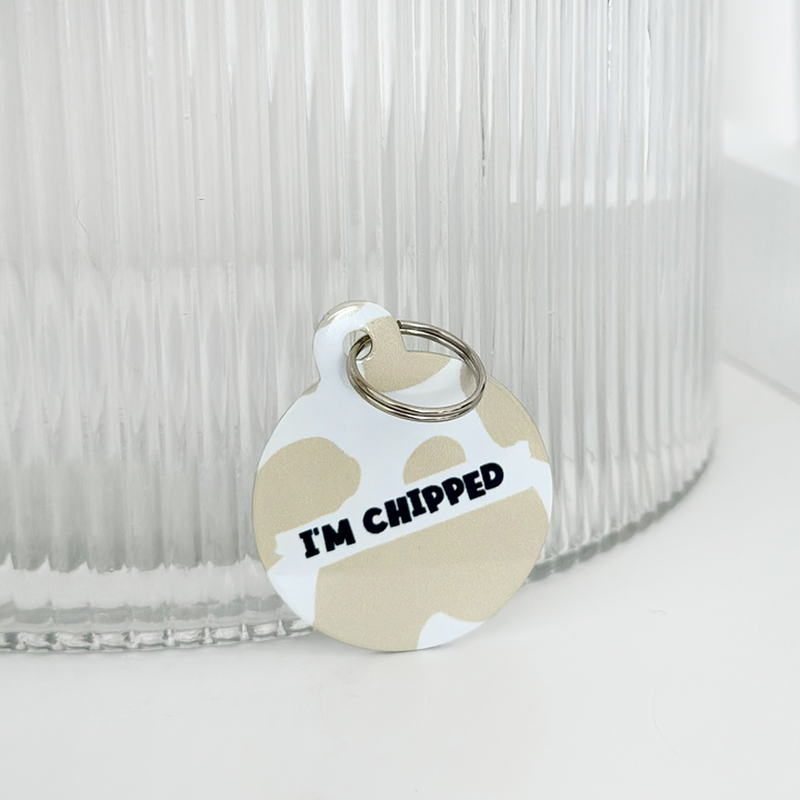 Personalised Text ID Tag - Nude Cow