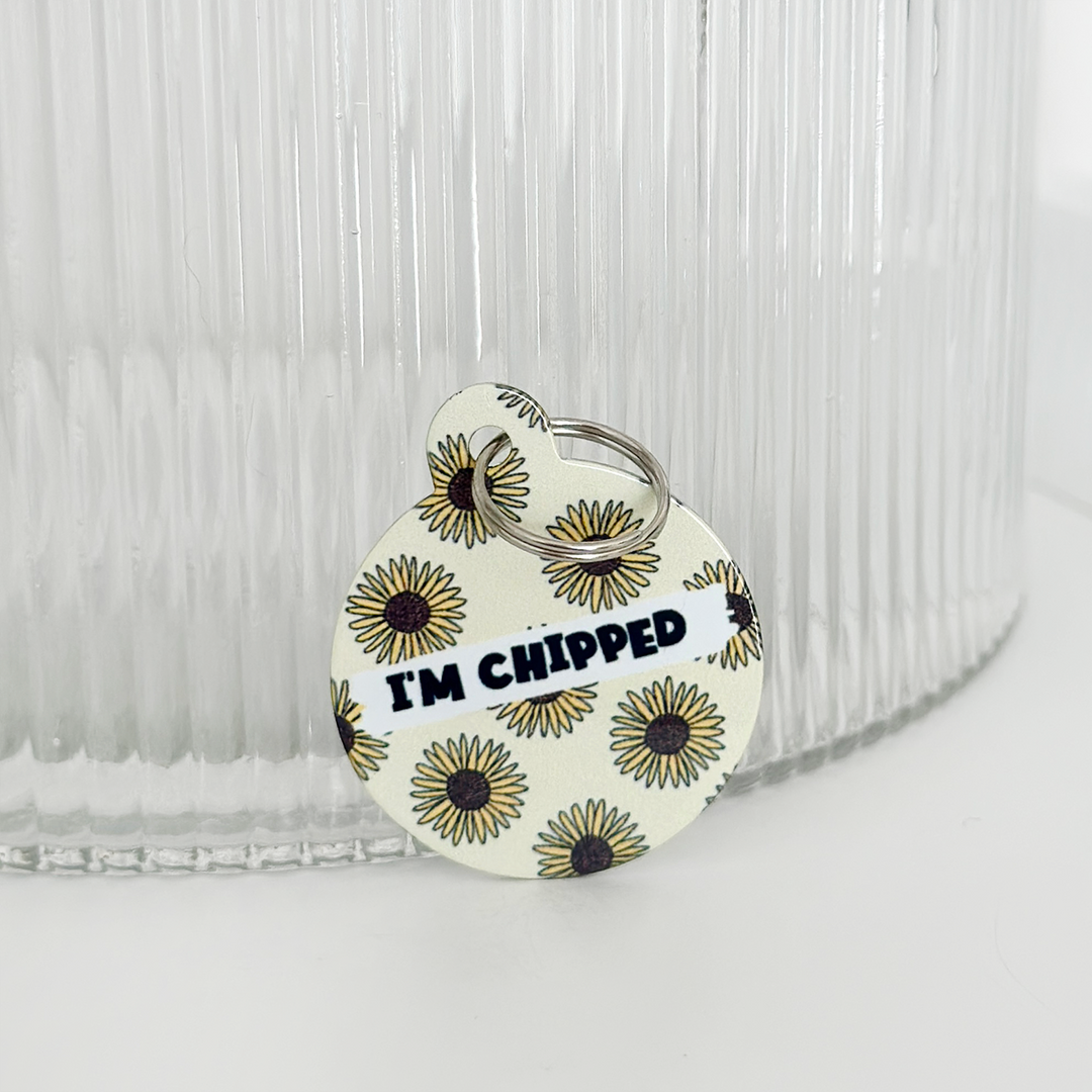 Personalised Text ID Tag - Sunflowers