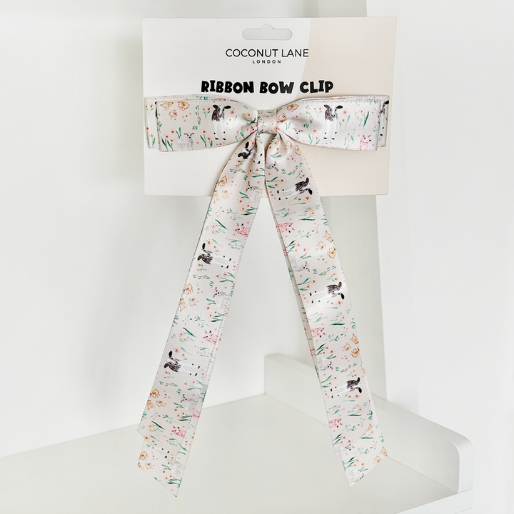 Farmyard Friends Ribbon Bow Clip - By Coconut Lane