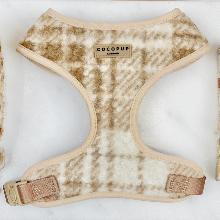 Highland Fleece Adjustable Neck HARNESS - Oatmeal