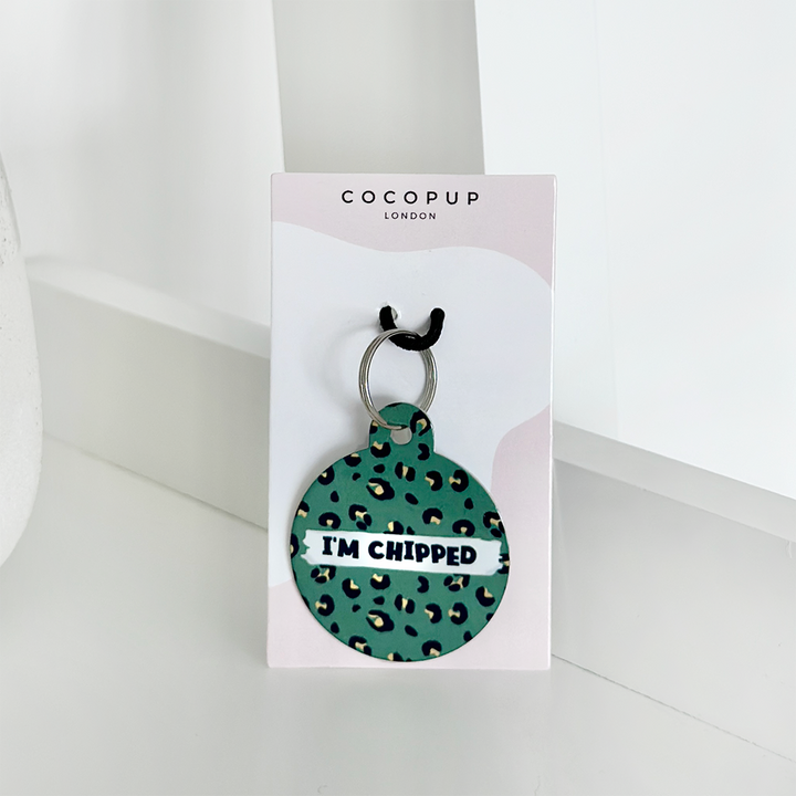 Personalised Text ID Tag - Khaki Leopard