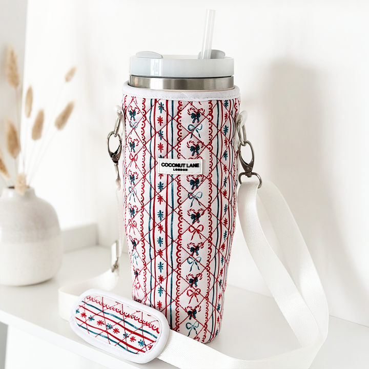 Quilted Let it Bow Tumbler Carry Case by Coconut Lane