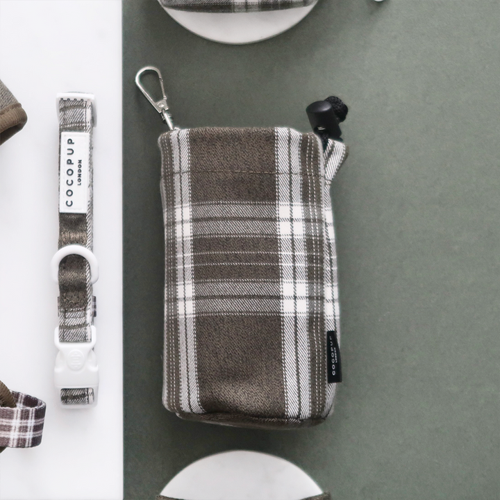 Drawstring Treat Pouch - Olive Check