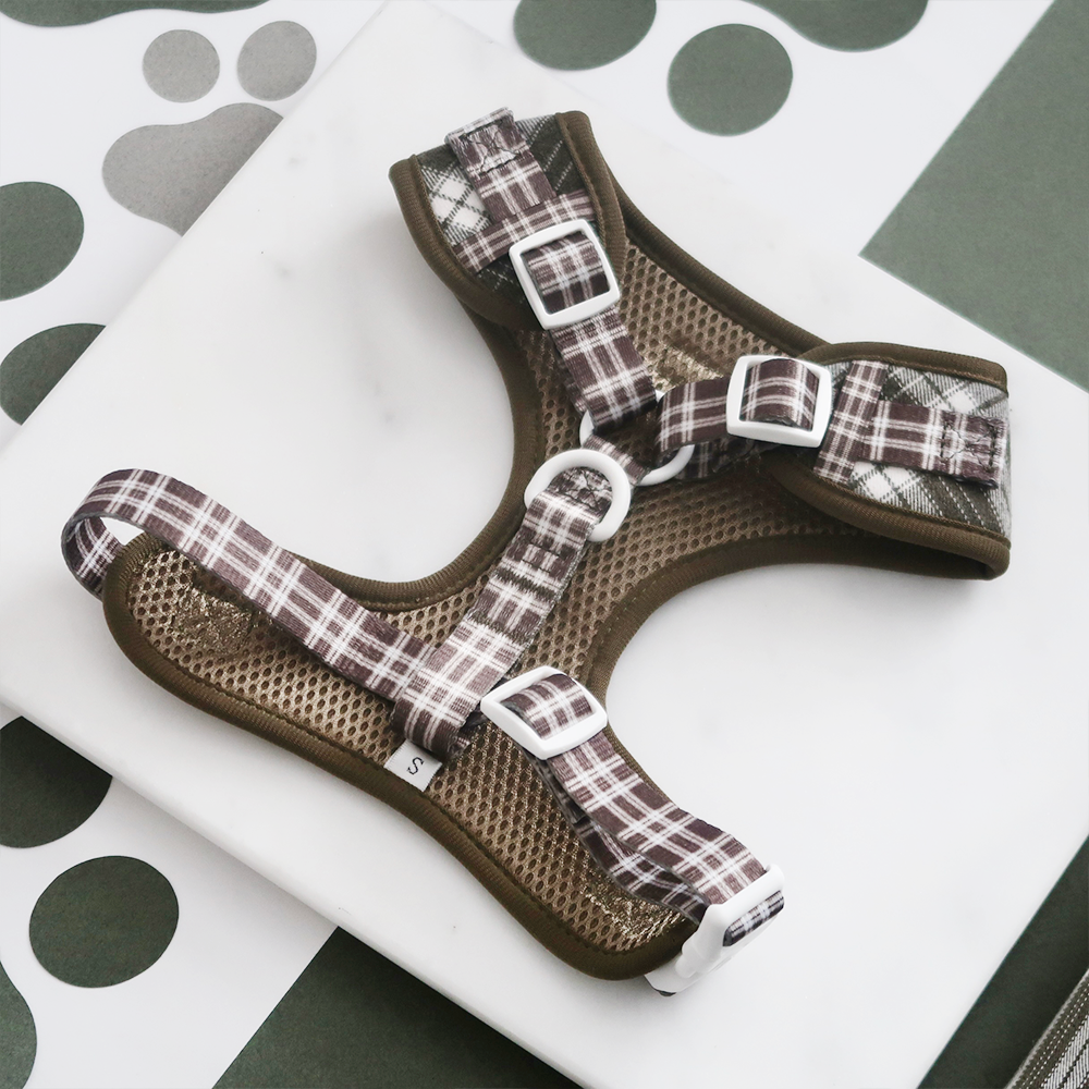 Olive Check Adjustable Neck HARNESS