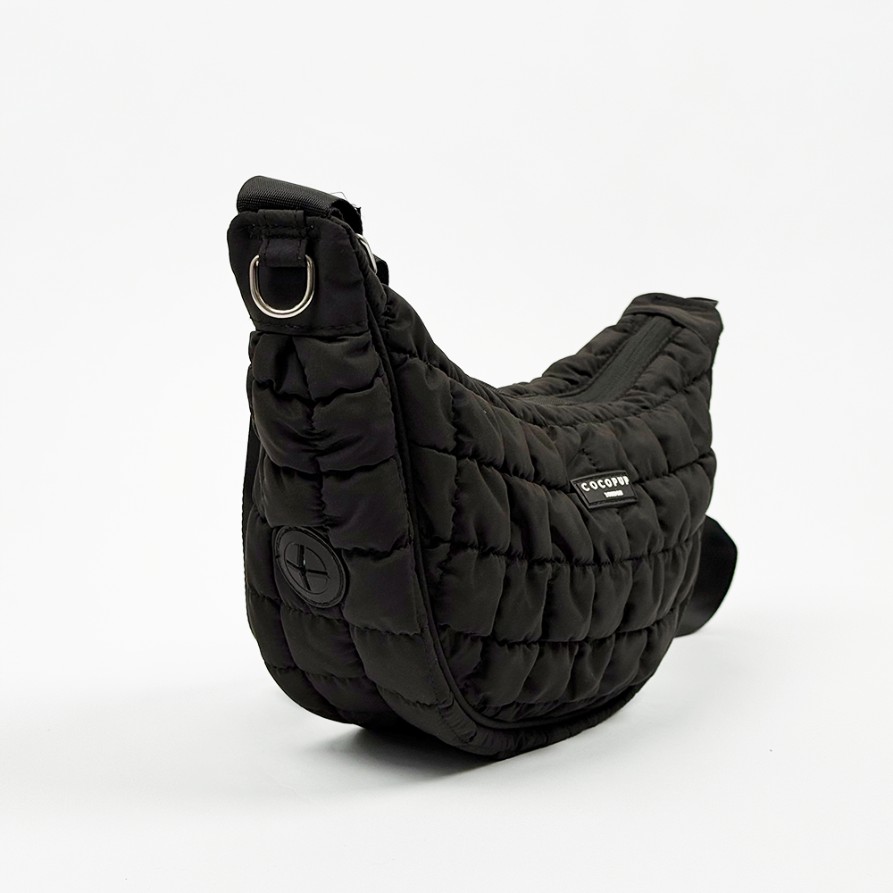 Crossbody Crescent Dog Walking Bag - Onyx