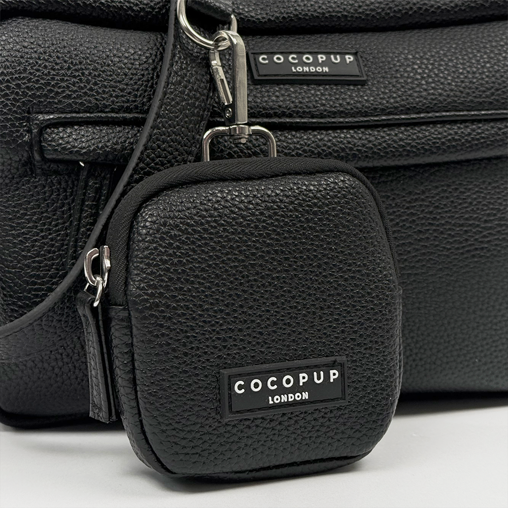 PU Leather Dog Walking Bag Bundle - Black