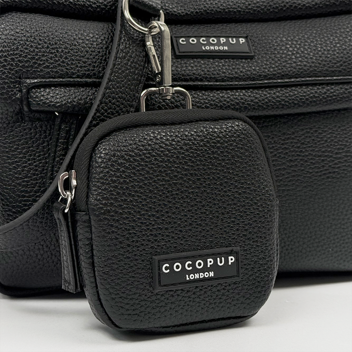 PU Leather Dog Walking Bag Bundle - Black