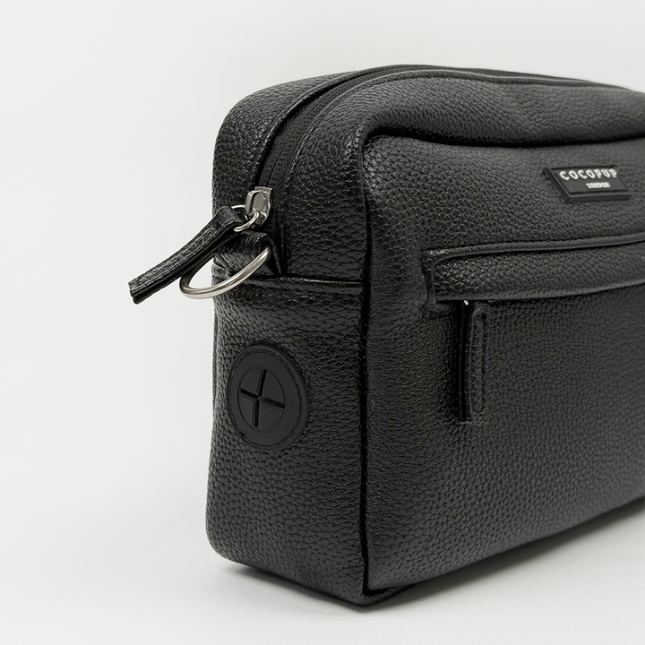 PU Leather Dog Walking Bag Bundle - Black