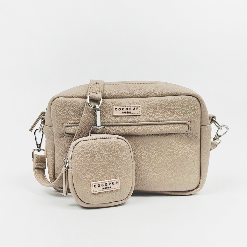 PU Leather Dog Walking Bag Bundle - Caramel