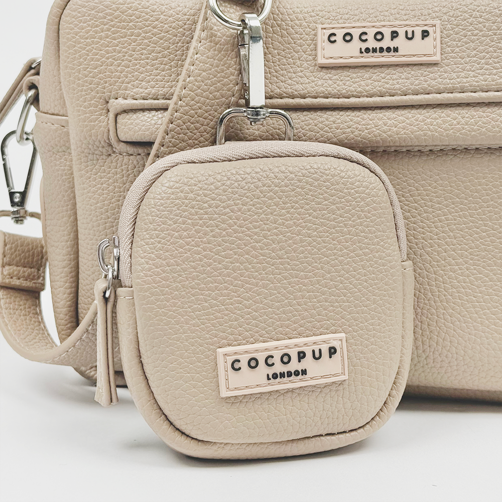 PU Leather Dog Walking Bag Bundle - Caramel