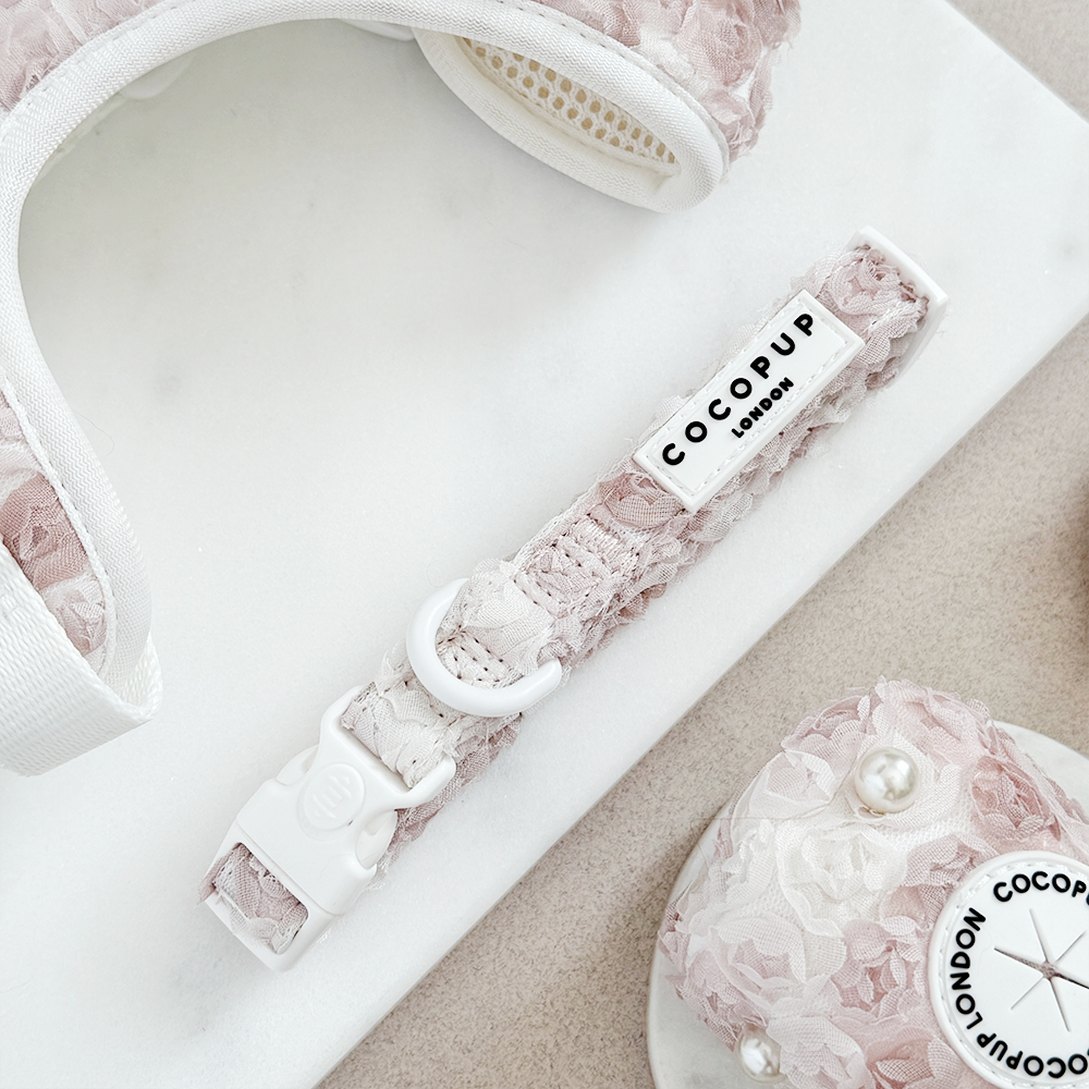 Pearly Pup Adjustable Neck Harness, Lead & Collar Bundle