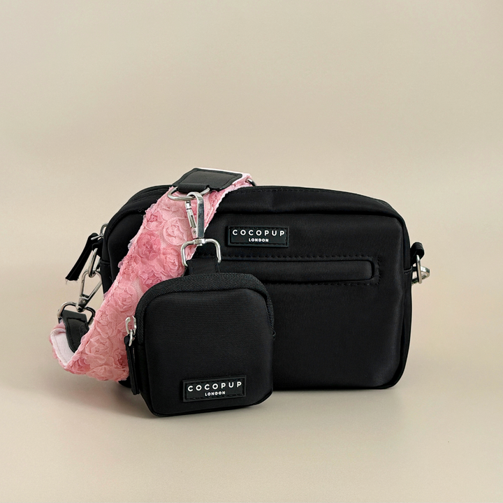 Dog Walking Black Bag Bundle - Peony Pup