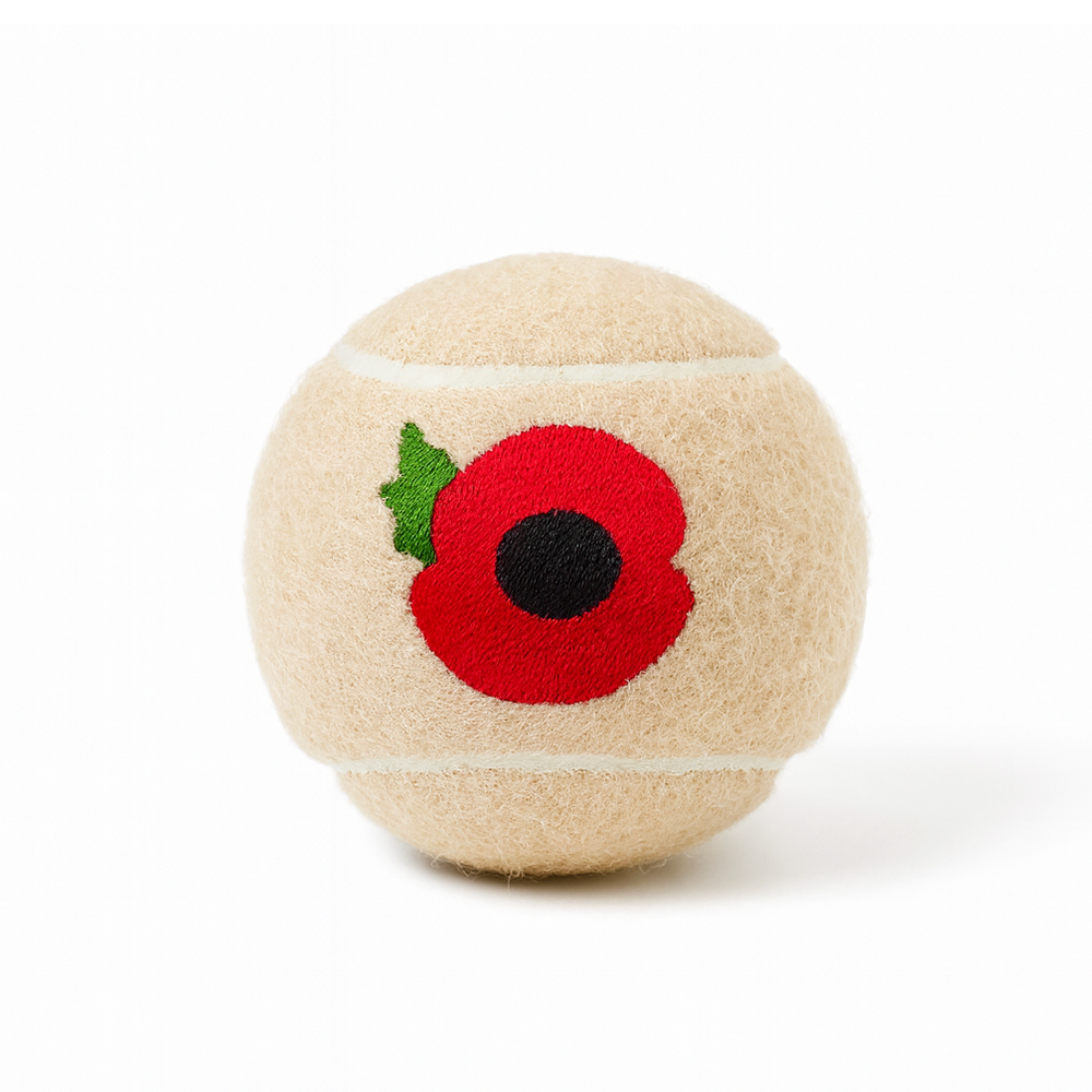 Embroidered Tennis Ball - Poppy