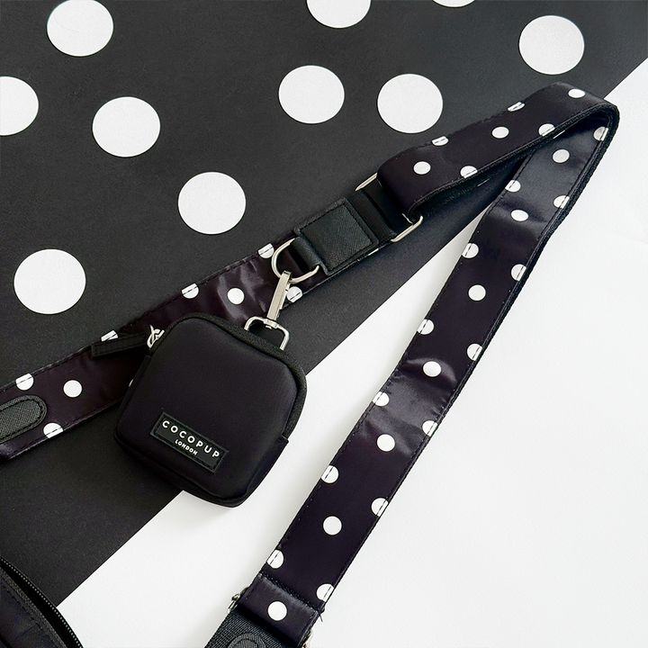 Dog Walking Black Bag Bundle - Satin Polka Dot