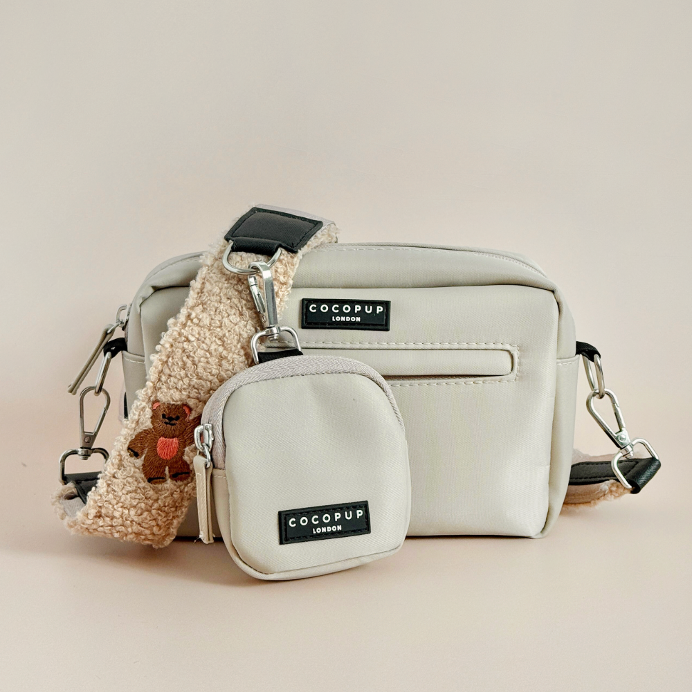 Dog Walking Caramel Latte Bag Bundle - Theo Embroidered Teddy