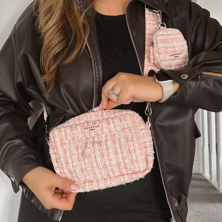 Treat Pouch - Pink Textured Tweed