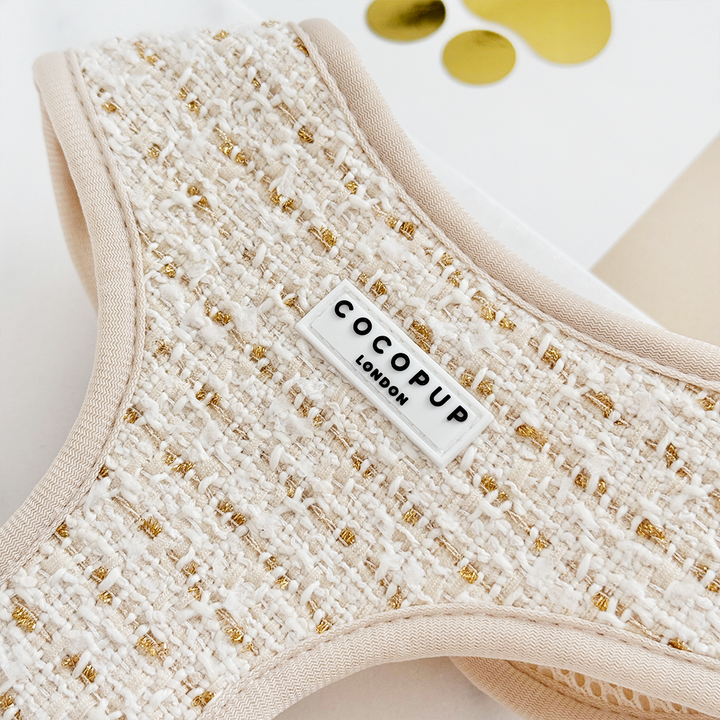 Vanilla Textured Tweed Adjustable Neck HARNESS