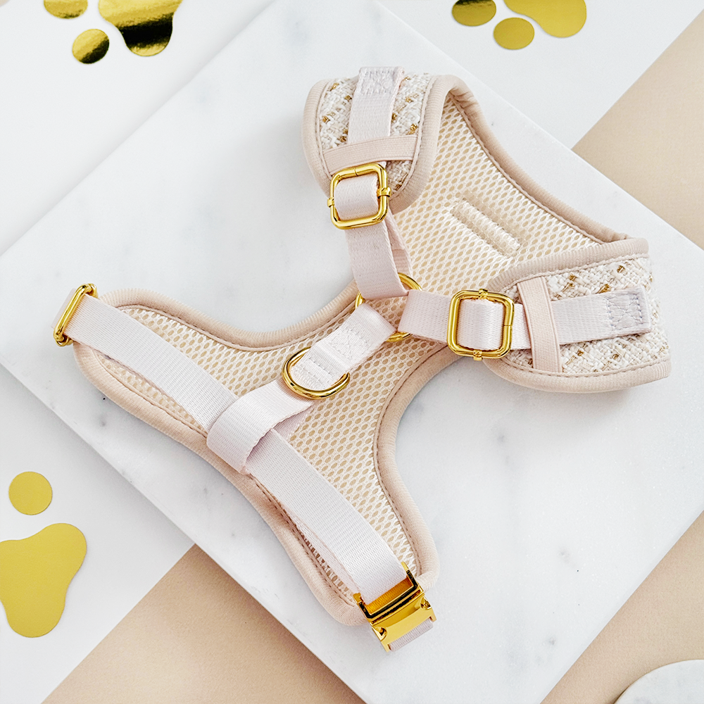 Vanilla Textured Tweed Adjustable Neck HARNESS