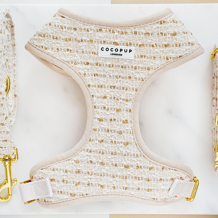 Vanilla Textured Tweed Adjustable Neck HARNESS