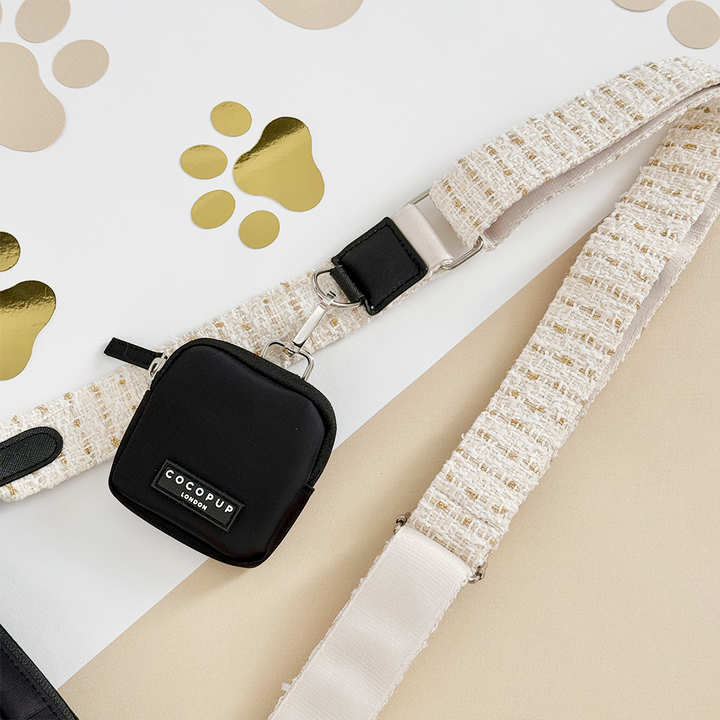 Dog Walking Black Bag Bundle - Vanilla Textured Tweed