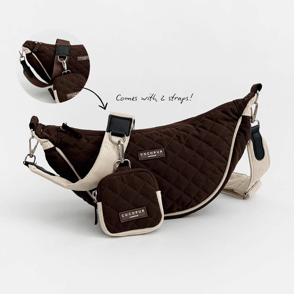 Crossbody Crescent Dog Walking Bag Bundle - Burford Quilted