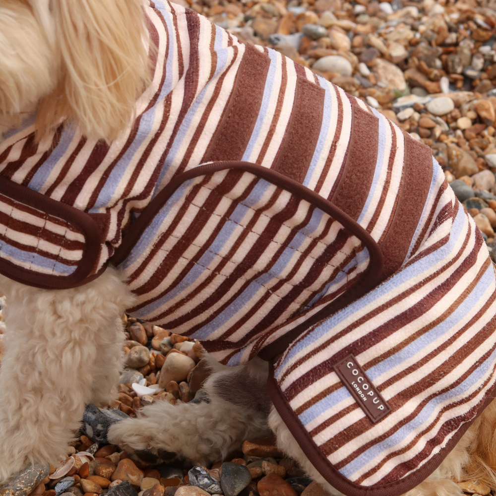 Brown & Blue Stripes Drying Robe