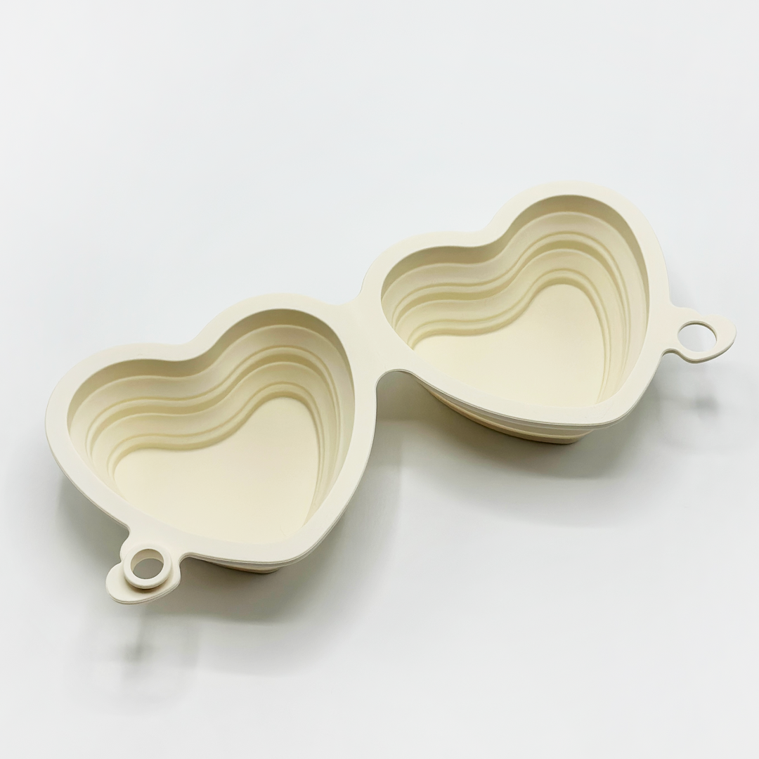 Heart Collapsible Bowl - Cream